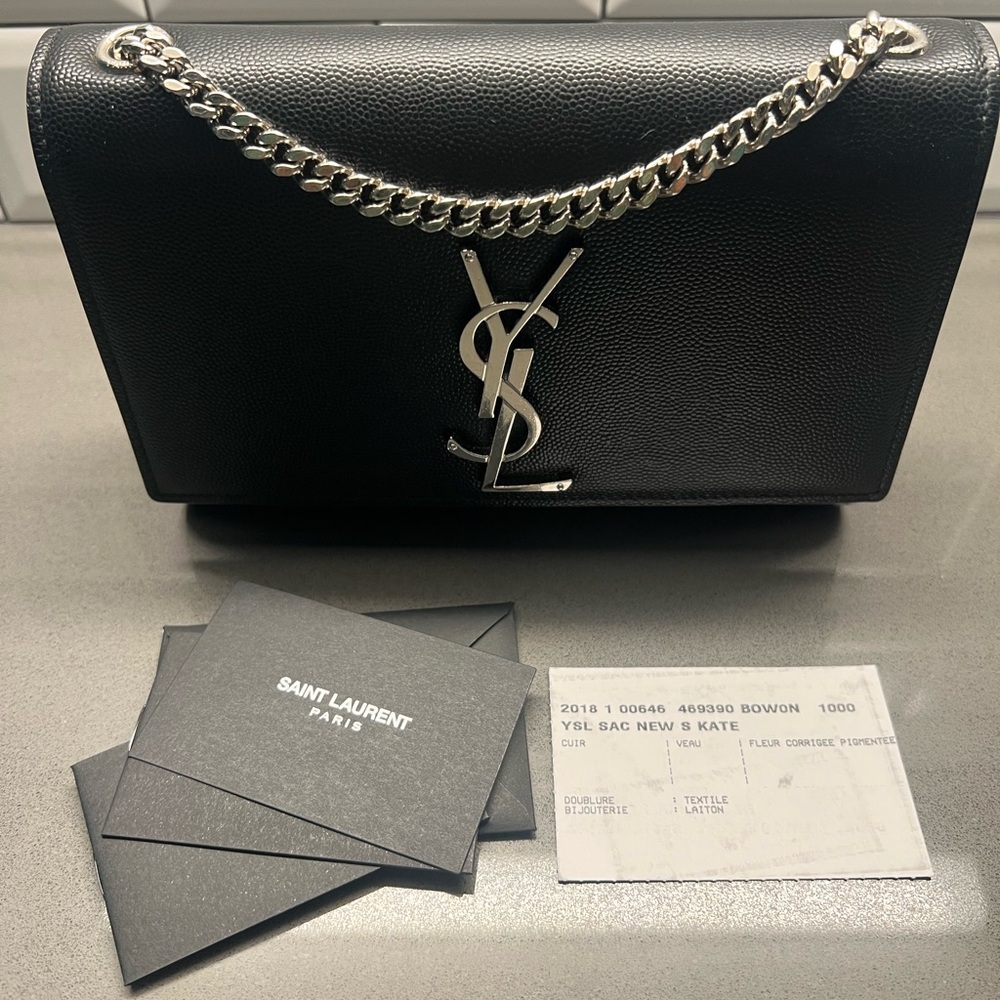 SAINT LAURENT Small Kate Satchel Black